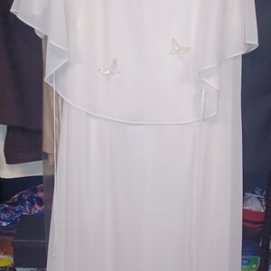 Elegant White Dress with Butterfly Accents